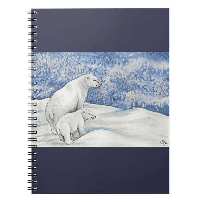 Polar Snow Bears Notizblock (Vorderseite)