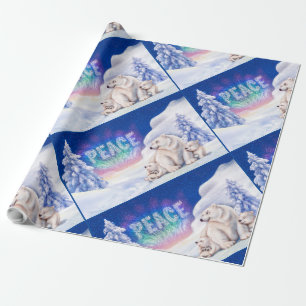 Polar trägt PEACE Weihnachtspapier Geschenkpapier