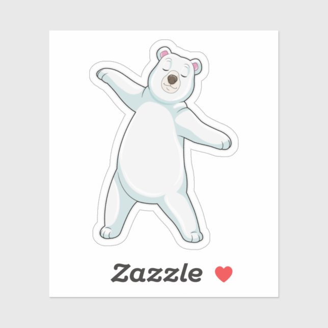 Polarbär bei der Yoga-Fitness in Stehend Aufkleber (Blatt)