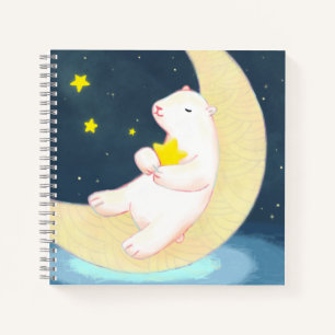 Polarbär, der Mond und die Sterne Notizbuch