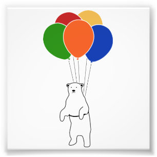 Polarbär fliegen mit Birthday Balloons Fotodruck