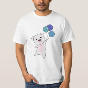 Polarbär Fliegt mit Balloons Niedliche Tiere Polar T-Shirt