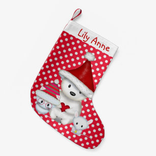Polarbär, Kitty und Maus Personalisierter Strumpf Kleiner Weihnachtsstrumpf