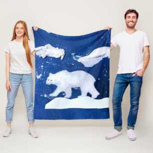 Polarbär "Kunst von Kindern" Fleecedecke