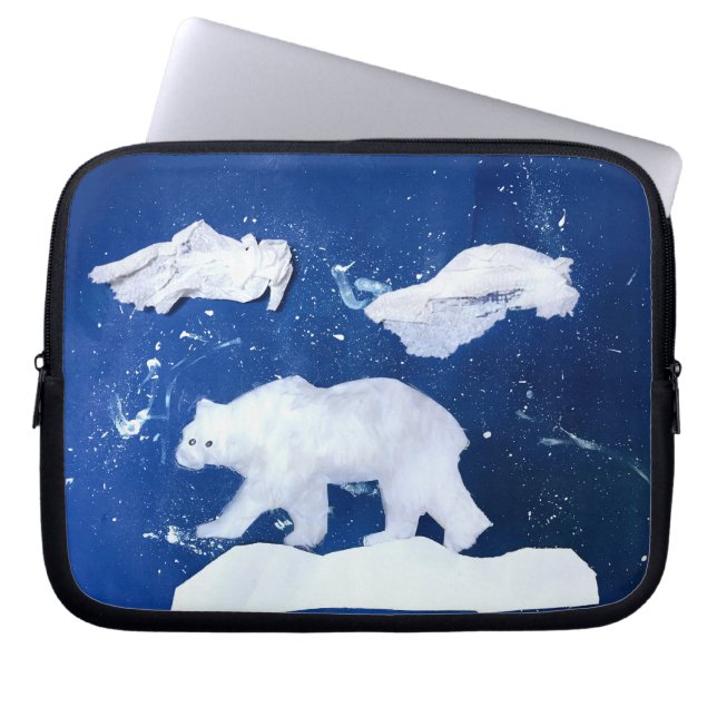 Polarbär "Kunst von Kindern" Laptopschutzhülle (Vorderseite)