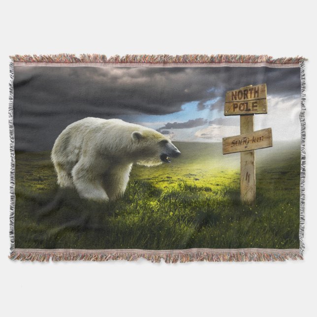 Polarbär mit Blick auf das nordpolnische Holzschil Decke (Vorderseite)