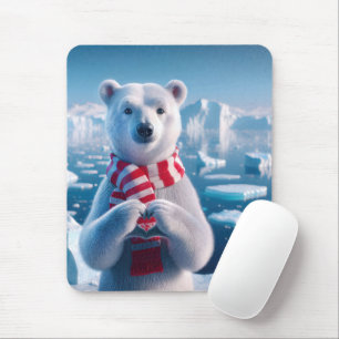 Polarbär mit Herz Mousepad