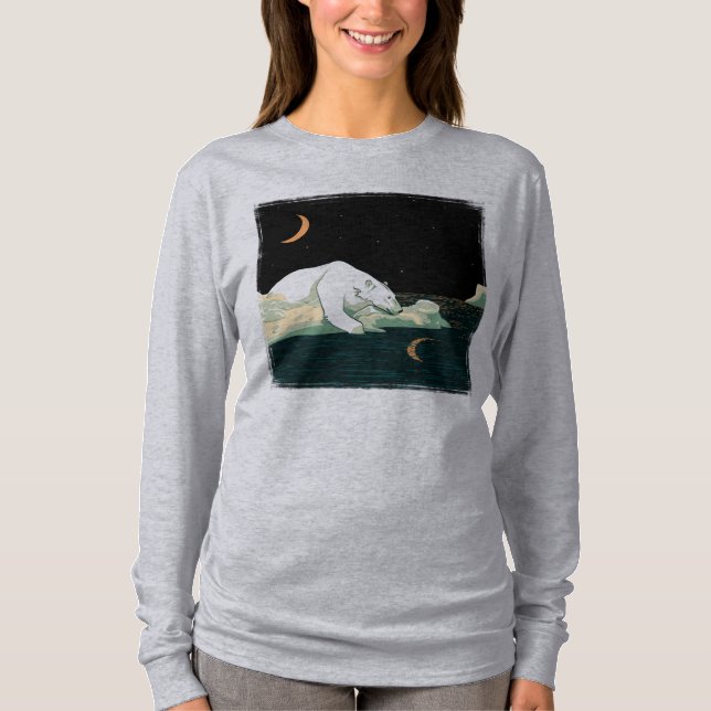 Polarbär und Mond T-Shirt (Vorderseite)