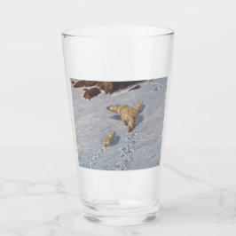 Polarbärenfamilie im arktischen Schnee Glas