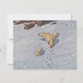 Polarbärenfamilie im arktischen Schnee Karte