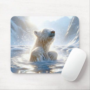 Polarbärenpest in arktischem Wasser Mousepad