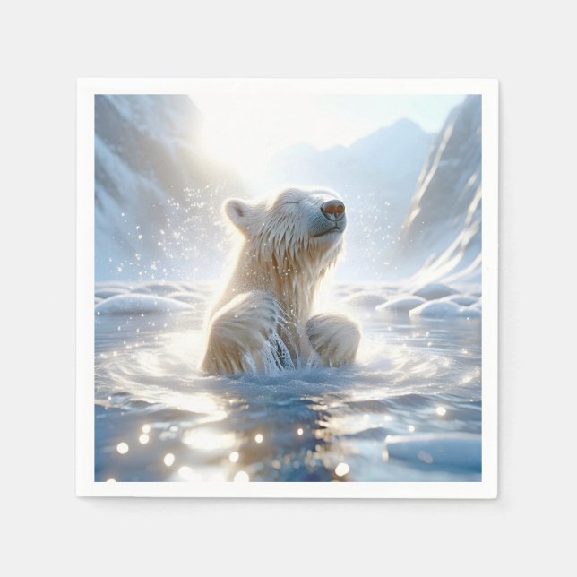 Polarbärenpest in arktischem Wasser Serviette (Vorderseite)