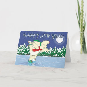 Polare Bärn-Skaten Feiertagskarte