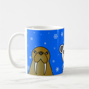 Polare Tier-blaue Schneeflocke-Tasse Kaffeetasse