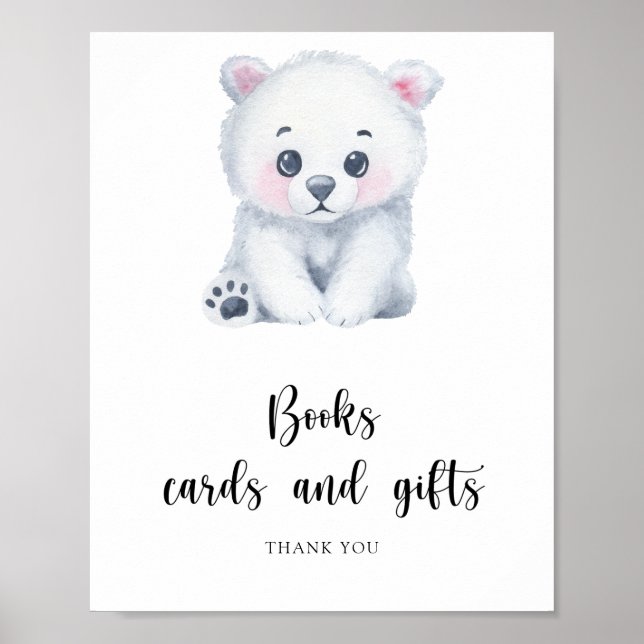 Polarer Babybär - Bücher Karten und Geschenke Post Poster (Vorne)