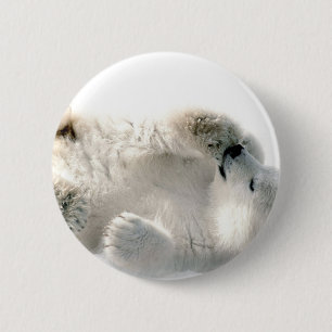 Polarer Bärenjungs-Tier-arktischer gefrorener Button