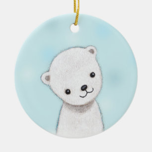 Polarer Bärn-Baby-Verzierungs-kundenspezifischer Keramikornament