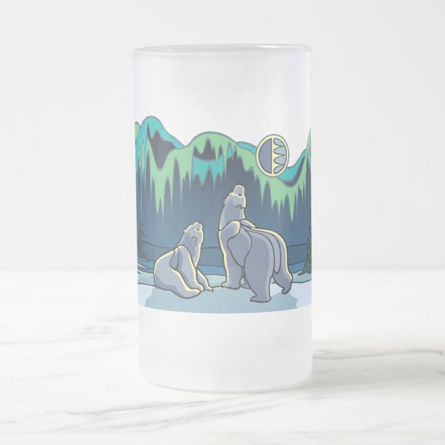 Polarer Bärn-Kunst-Bier-Tassen-erstes Mattglas Bierglas (Mittel)