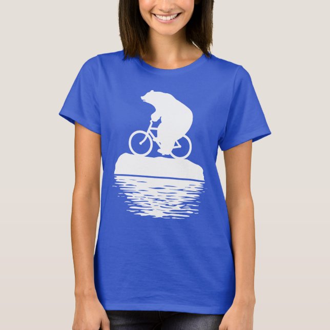 Polarer Bärn-Reitfahrrad auf dem T - Shirt der (Vorderseite)