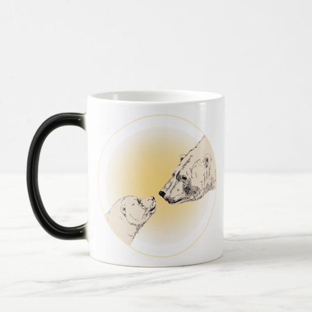 Polarer Bärn-u. CUB-Kaffee-Tassen-Tier-Kunst-Tasse Verwandlungstasse (Links)