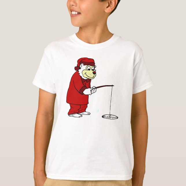 Polares Eis-Fischen in den Pyjamas T-Shirt (Vorderseite)