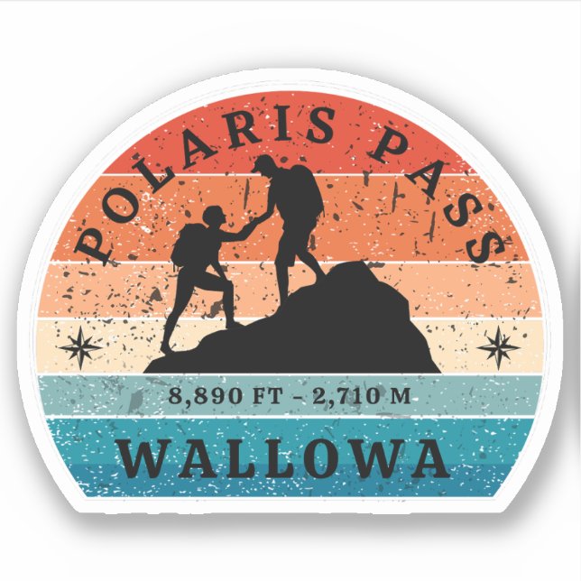 Polaris Pass Wallowin Wandern Alp Oregon Aufkleber (Vorderseite)