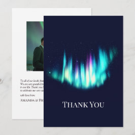 Polarlicht Aurora Borealis Hochzeitsfoto Dankeskarte