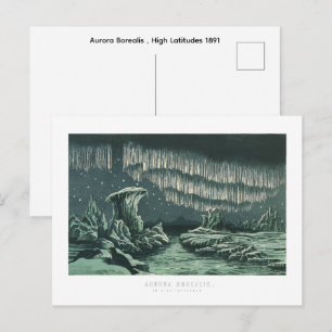 Polarlicht , hohe Breitengrade 1891 Postkarte