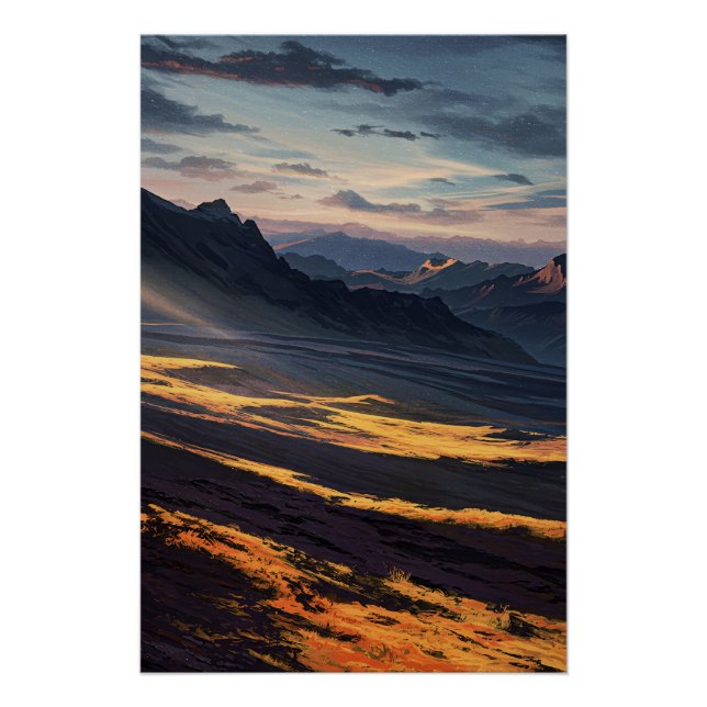 Polarlicht in den Bergen Poster (Vorderseite)