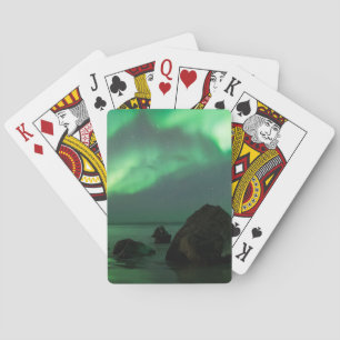 Polarlicht Lofoten Strand Norwegen Spielkarten