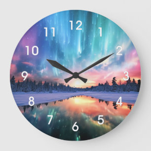 Polarlicht, Nordlicht, Große Wanduhr