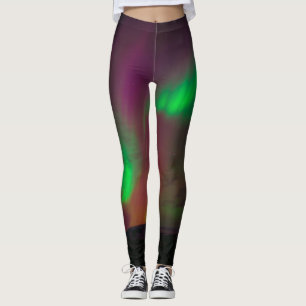 Polarlicht Nordlichter Wintersterne Himmel Leggings