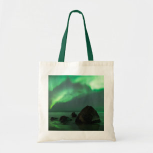 Polarlicht Strand Lofoten Norwegen Tragetasche