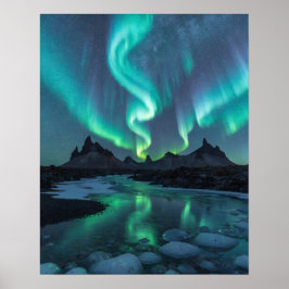 Polarlicht über der isländischen Wildnis Poster