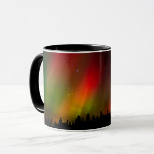 Polarlicht und Bäume Tasse