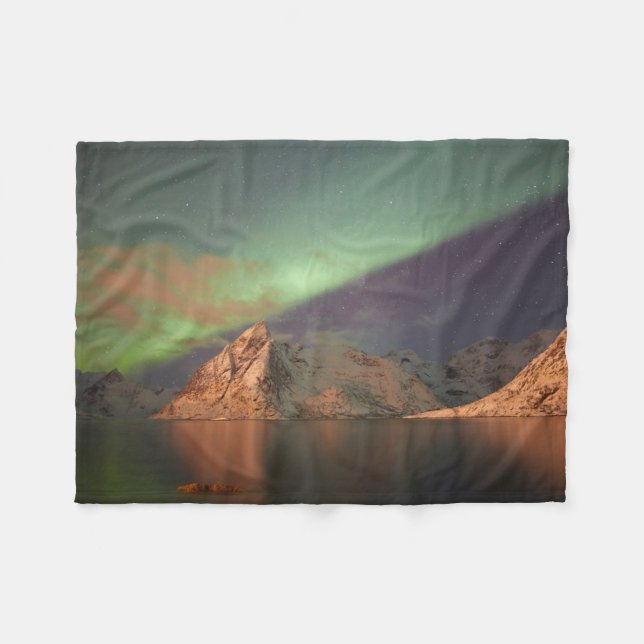 Polarlichter, Aurora Borealis Fleecedecke (Vorderseite (Horizontal))