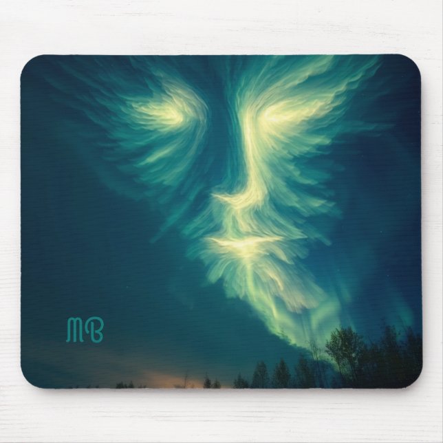Polarlichter-Geistergesicht Kosmische Himmelskunst Mousepad (Vorne)