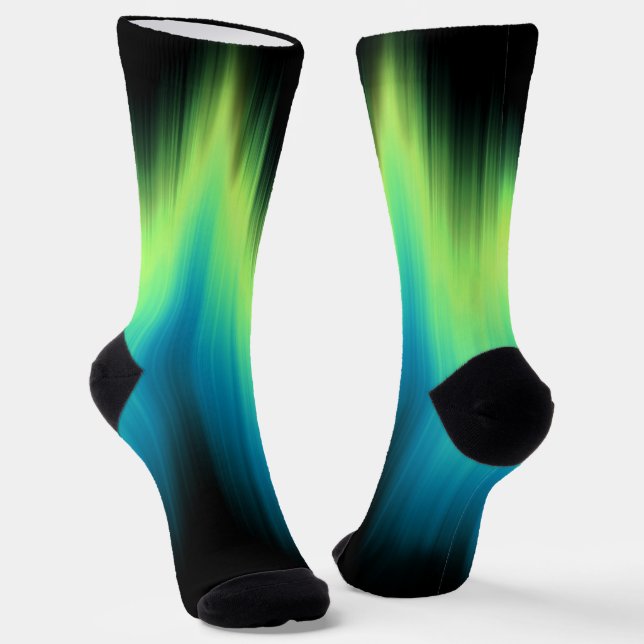 Polarlichter Socken Aurora Kunst Socken Maßgeschne (Gewinkelt)