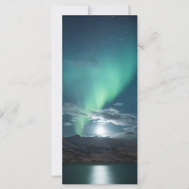 Polarlichter Vollmond Karte (Vorderseite)