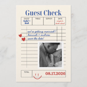 POLAROID Gast Check Save The Date Einladung