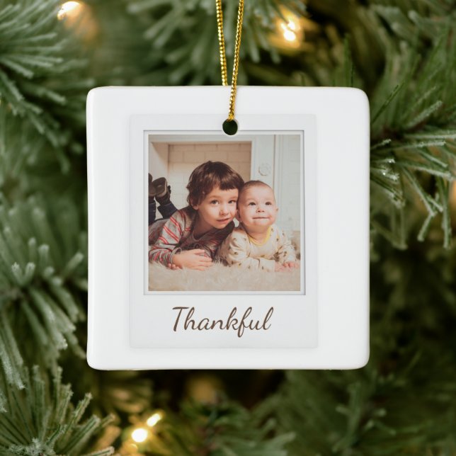Polaroid Style Foto Ornament - Danke (Baum)