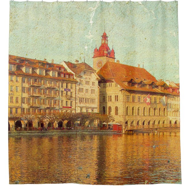 Polaroids from Lucerne Duschvorhang (Vorderseite)