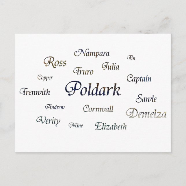Poldark Namen Postkarte (Vorderseite)