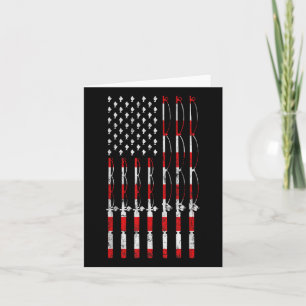 Pole American USA Flag Patriotic Fishing G Karte
