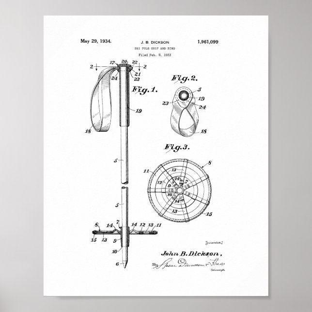 Pole Grip und Ring Patent Poster (Vorne)