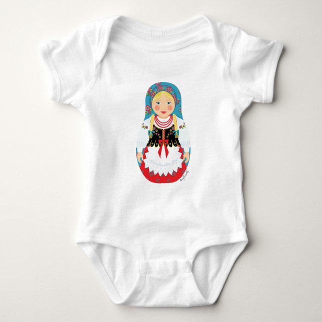 Pole Matryoshka Baby Bodysuit Baby Strampler (Vorderseite)