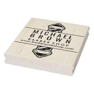 Pole Modern Simple Elegant Barber Gummistempel