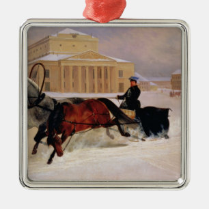 Pole-Paare mit einem Spurn-Pferd bei Bolshoi Silbernes Ornament