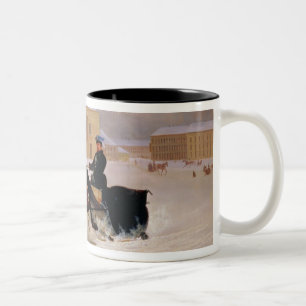 Pole-Paare mit einem Spurn-Pferd bei Bolshoi Zweifarbige Tasse