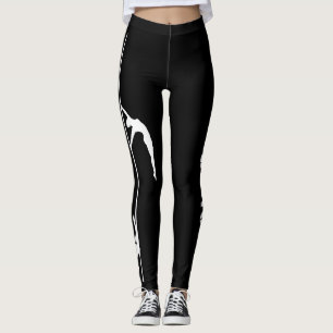 Pole-Tanz-schwarze u. weiße Leggings mit